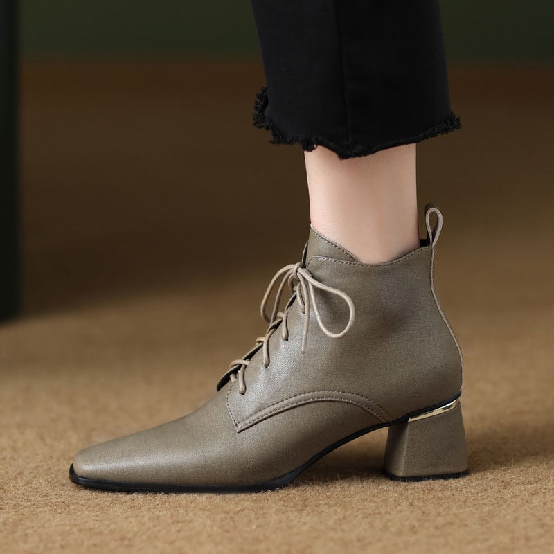 CHIKO Rosinda Square Toe Block Heels Ankle Boots