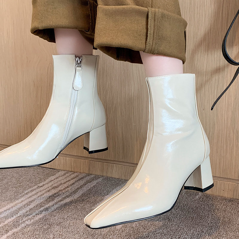 CHIKO Rehema Square Toe Block Heels Ankle Boots