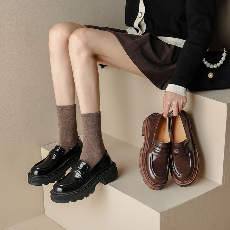 CHIKO Saskia Round Toe Block Heels Loafers Shoes
