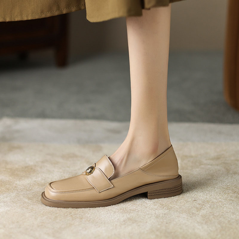 CHIKO Phoung Square Toe Block Heels Loafers Shoes
