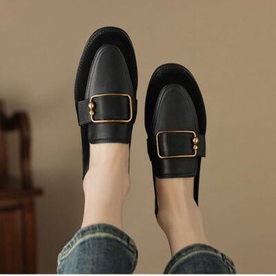 CHIKO Zahra Round Toe Block Heels Loafers Shoes