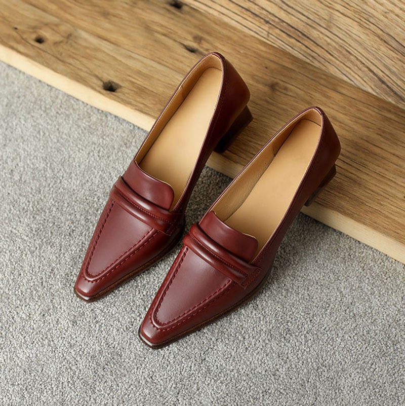 CHIKO Thema Square Toe Block Heels Loafers Shoes