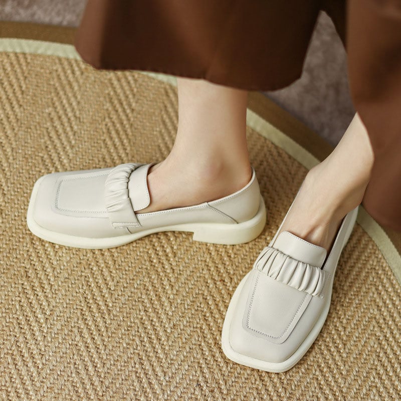 CHIKO Angelisa Square Toe Block Heels Loafers Shoes