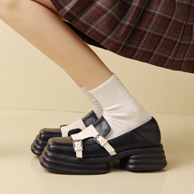 CHIKO Amberlee Square Toe Block Heels Loafers Shoes