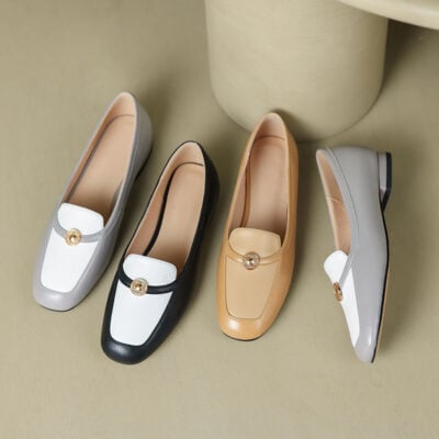 CHIKO Annmaria Square Toe Block Heels Loafers Shoes