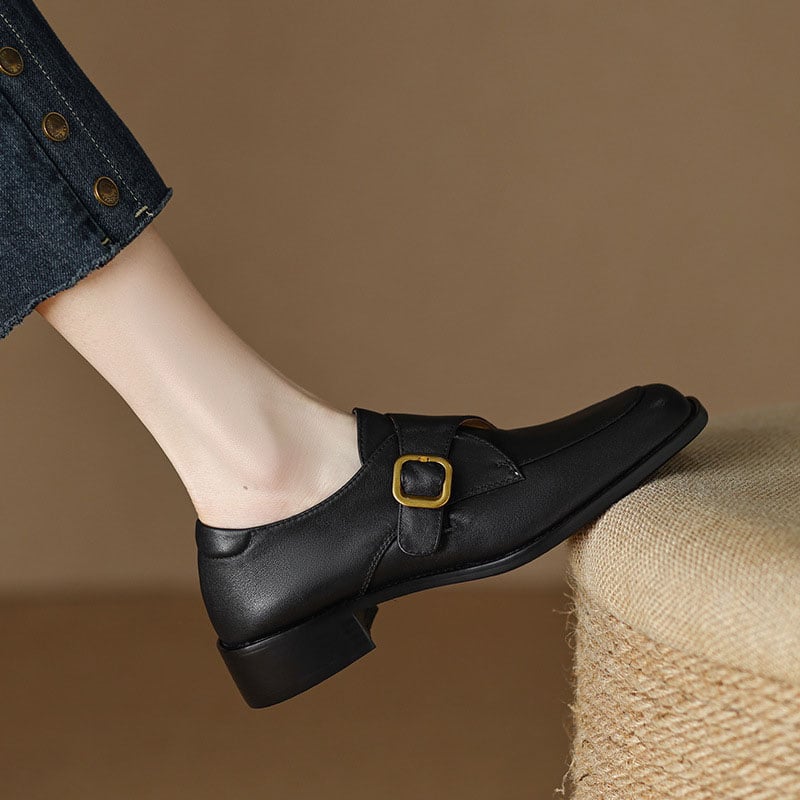 CHIKO Ann Julie Square Toe Block Heels Oxfords Shoes