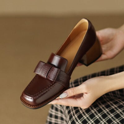 CHIKO Betsy Square Toe Block Heels Loafers Shoes
