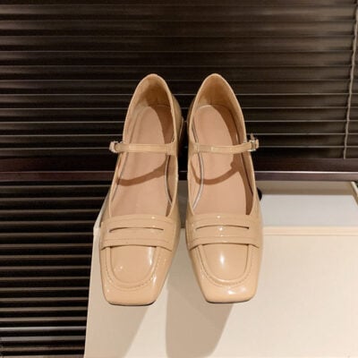 CHIKO Diamonique Square Toe Block Heels Mary Jane Shoes