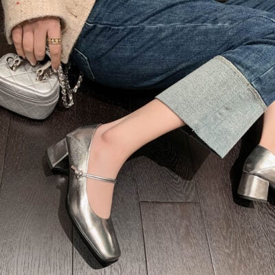 CHIKO Dinesha Square Toe Block Heels Mary Jane Shoes