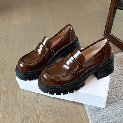 CHIKO Buffy Round Toe Block Heels Loafers Shoes
