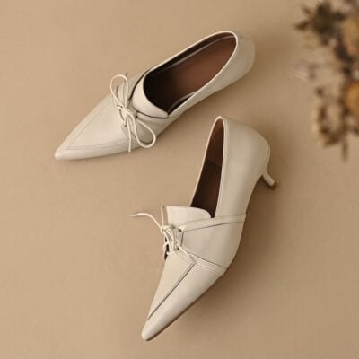 CHIKO Coralee Pointy Toe Kitten Heels Oxfords Shoes