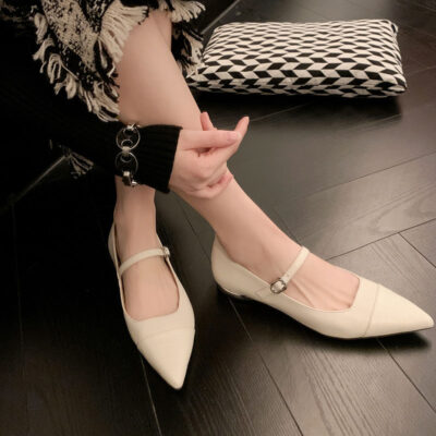 CHIKO Damonica Pointy Toe Block Heels Mary Jane Shoes