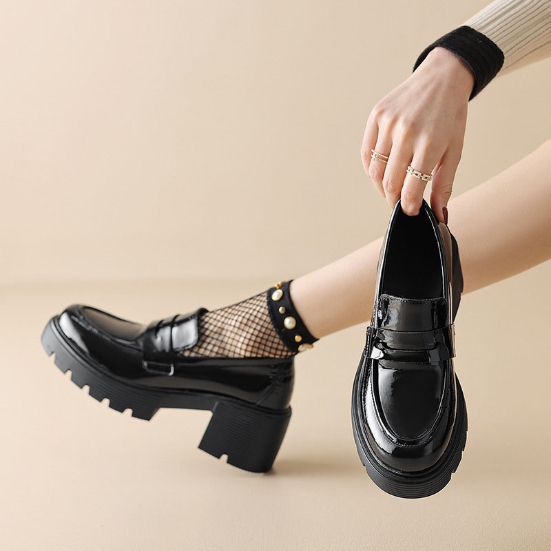 CHIKO Dalisha Round Toe Block Heels Loafers Shoes