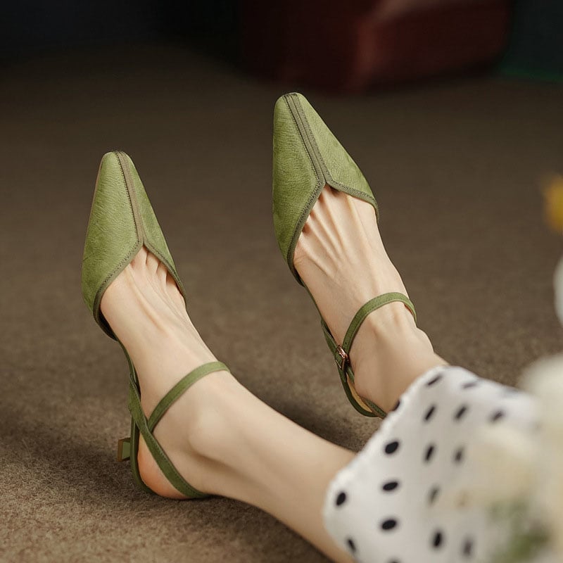 CHIKO Jaycee Square Toe Kitten Heels Slingback Shoes