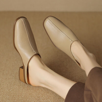 CHIKO Jaydee Square Toe Block Heels Clogs/Mules Shoes
