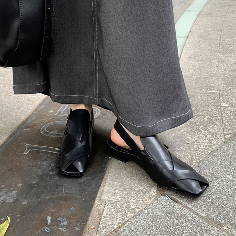 CHIKO Jenilee Square Toe Block Heels Slingback Shoes