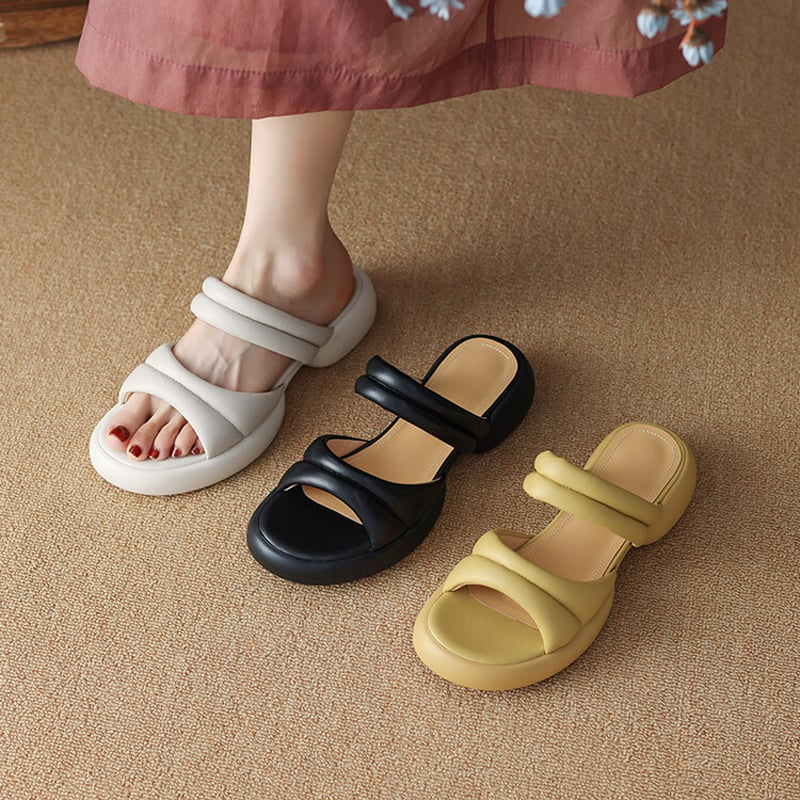 CHIKO Kalisa Open Toe Block Heels Slides Sandals