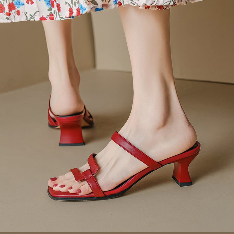 CHIKO Karlie Open Toe Chunky Heels Slides Sandals