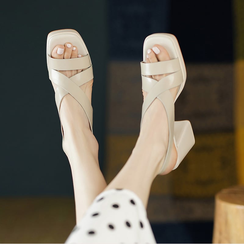 CHIKO Laflora Open Toe Block Heels Platforms Sandals