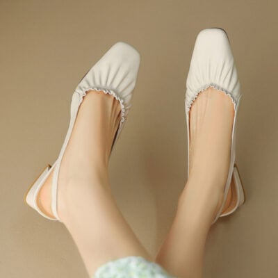 CHIKO Laquinta Square Toe Block Heels Slingback Shoes