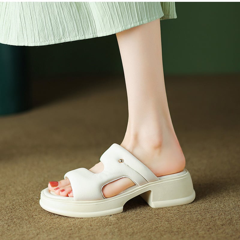CHIKO Latanya Open Toe Block Heels Slides Sandals