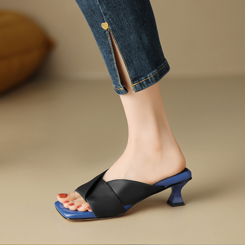 CHIKO Larianna Open Toe Kitten Heels Slides Sandals