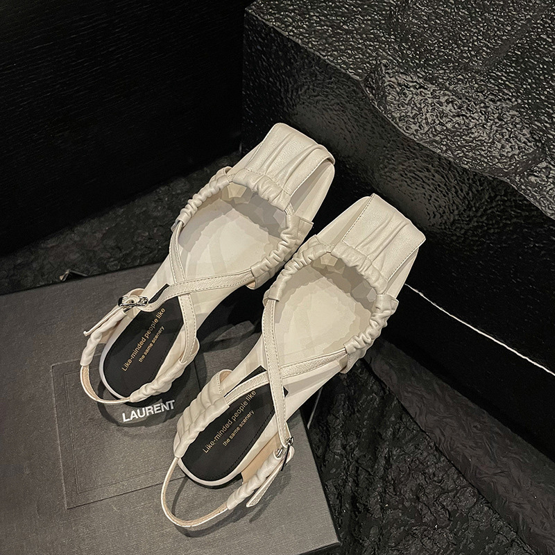 CHIKO Lawren Square Toe Block Heels Flats Sandals