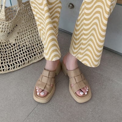 CHIKO Loni Open Toe Block Heels Slides Sandals