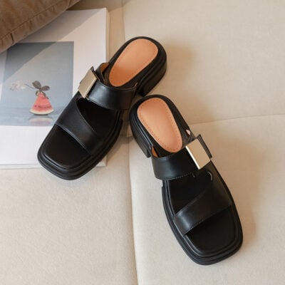 CHIKO Loryn Open Toe Block Heels Slides Sandals