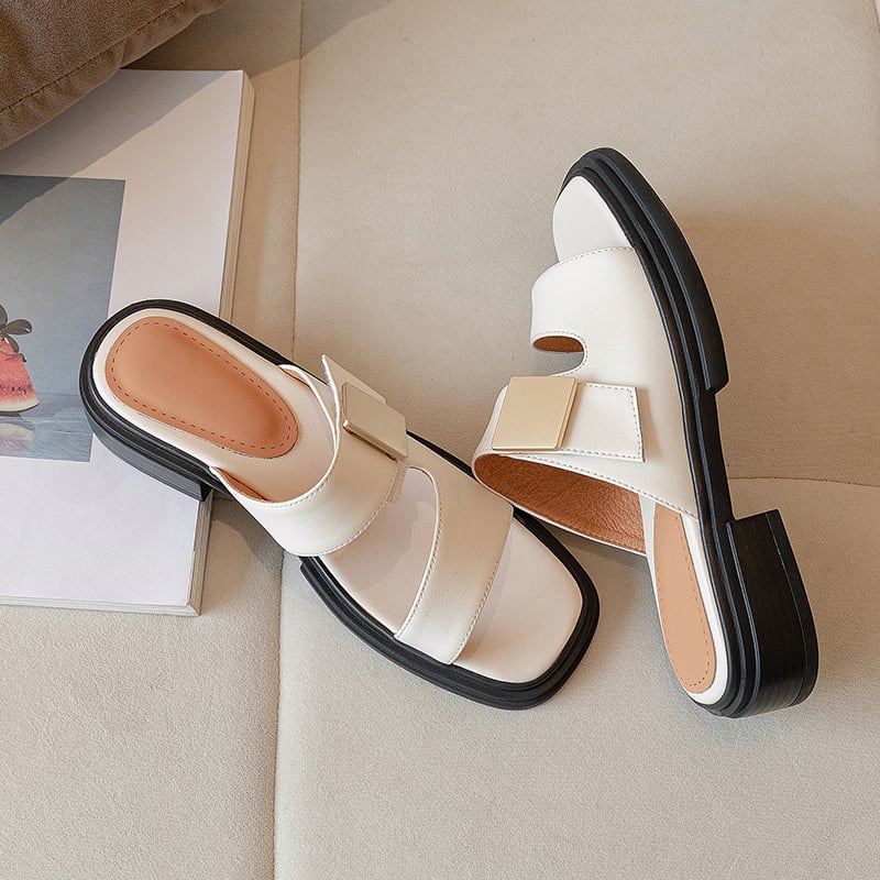 CHIKO Loryn Open Toe Block Heels Slides Sandals