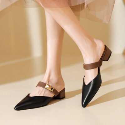 CHIKO Makayla Pointy Toe Block Heels Clogs/Mules Shoes