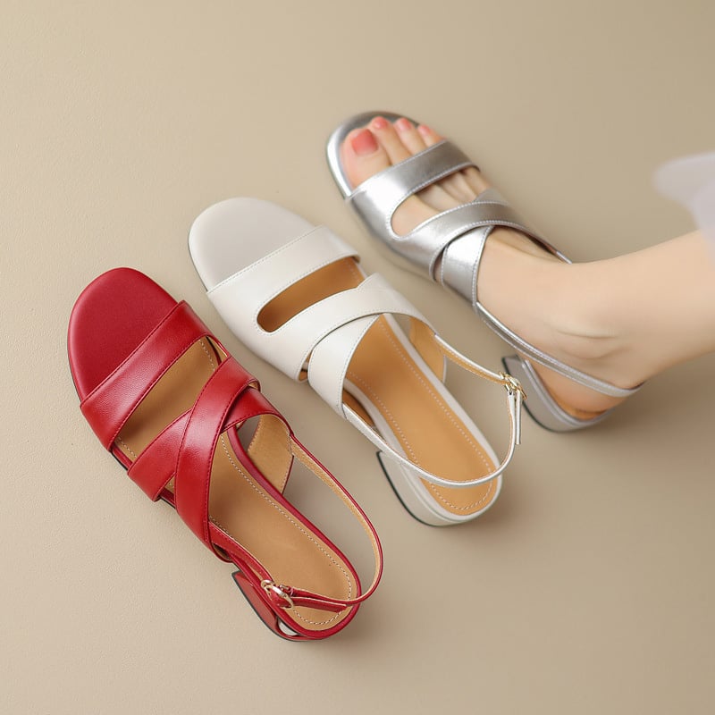 CHIKO Madisson Open Toe Block Heels Flats Sandals