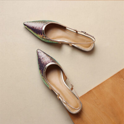 CHIKO Marie Clair Pointy Toe Block Heels Slingback Shoes