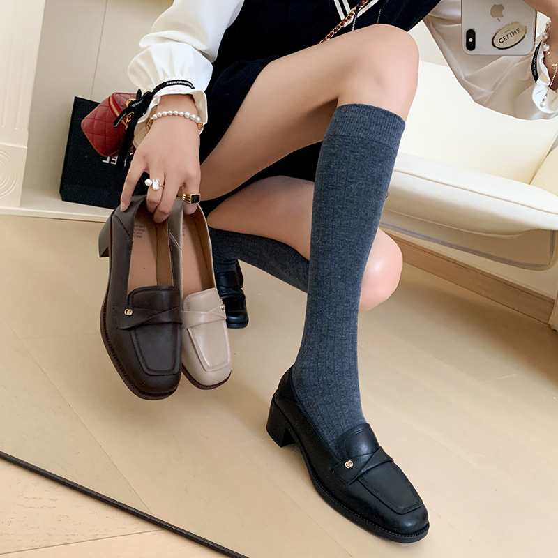 CHIKO Raelyn Square Toe Block Heels Loafers Shoes