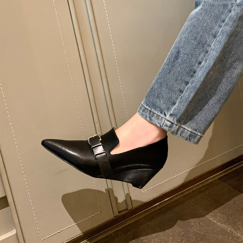 CHIKO Raneisha Pointy Toe Wedge Loafers Shoes