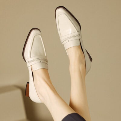 CHIKO Raynisha Square Toe Block Heels Loafers Shoes