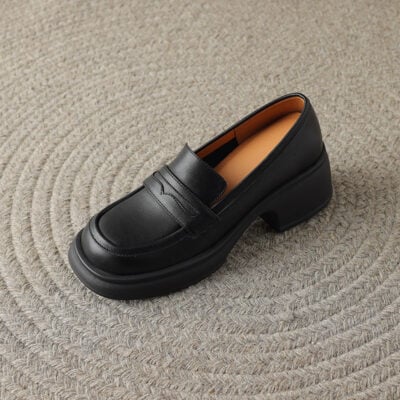 CHIKO Nyesha Square Toe Block Heels Loafers Shoes