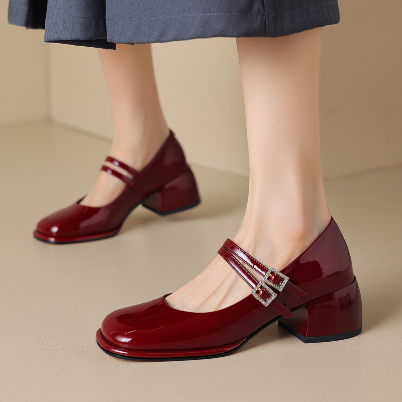 CHIKO Satara Square Toe Block Heels Mary Jane Shoes