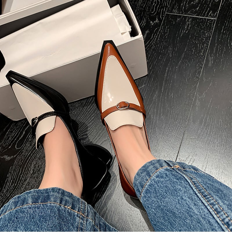CHIKO Melly Pointy Toe Block Heels Loafers Shoes