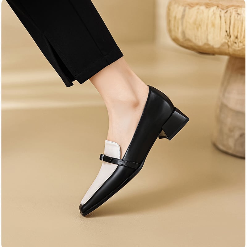 CHIKO Mikayla Square Toe Block Heels Loafers Shoes