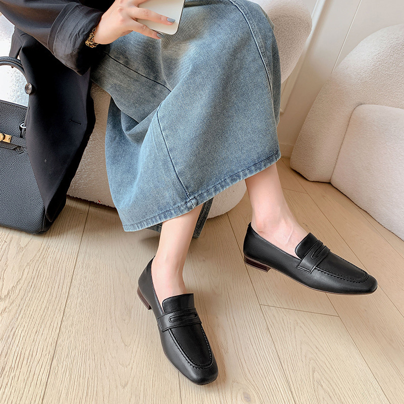 CHIKO Shanell Square Toe Block Heels Loafers Shoes