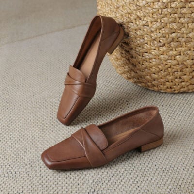 CHIKO Shanise Square Toe Block Heels Loafers Shoes