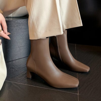CHIKO Shawanna Square Toe Chunky Heels Ankle Boots