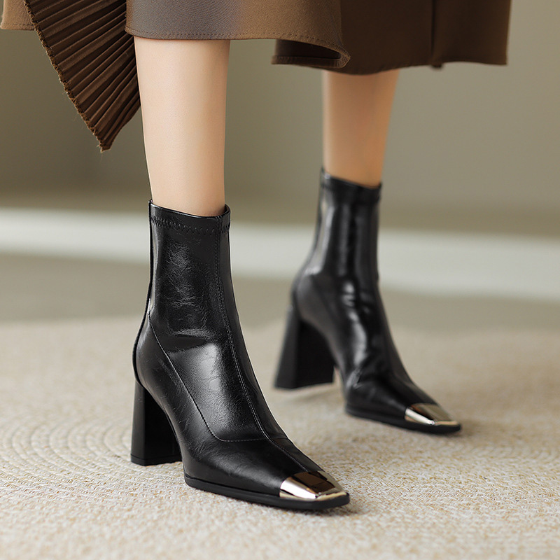 CHIKO Takila Square Toe Chunky Heels Ankle Boots
