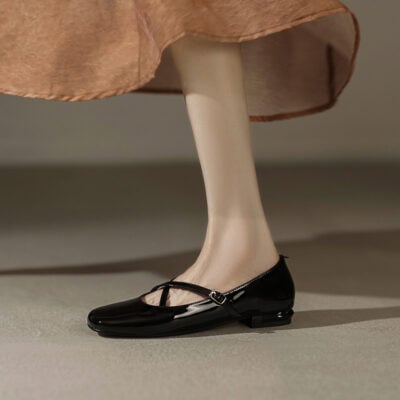 CHIKO Shevonne Square Toe Block Heels Mary Jane Shoes