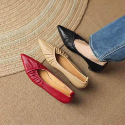 CHIKO Shenise Pointy Toe Block Heels Pumps Shoes