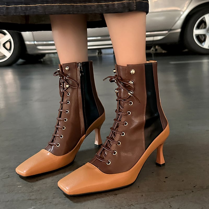 CHIKO Tanya Square Toe Stiletto Ankle Boots