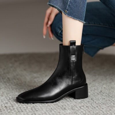CHIKO Tionna Square Toe Block Heels Ankle Boots