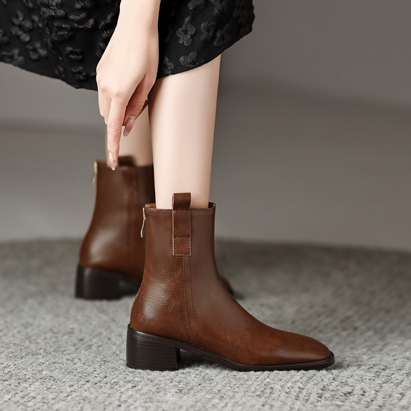 CHIKO Tionna Square Toe Block Heels Ankle Boots