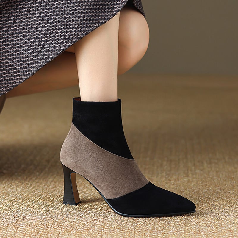 CHIKO Tanesha Pointy Toe Chunky Heels Ankle Boots